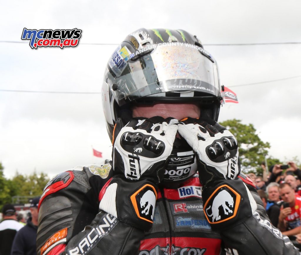 Michael Dunlop was emotional after making up for his disappointment in the Superbike TT by claiming a resounding Supersport TT victory