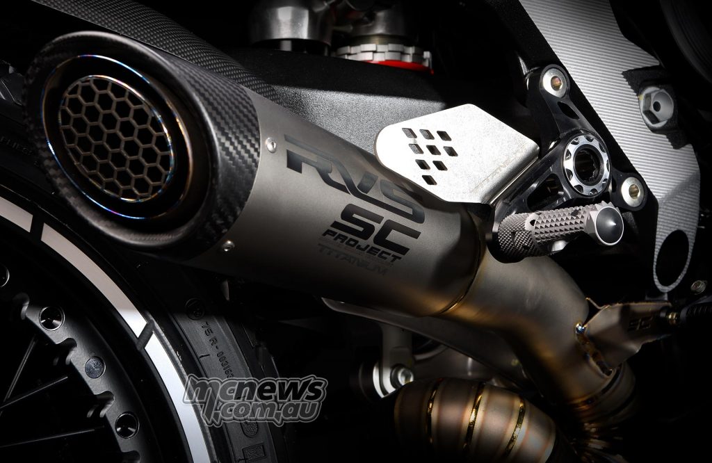 The SCProject exhaust is a race/circuit only item designed for boosted power and lowered weight