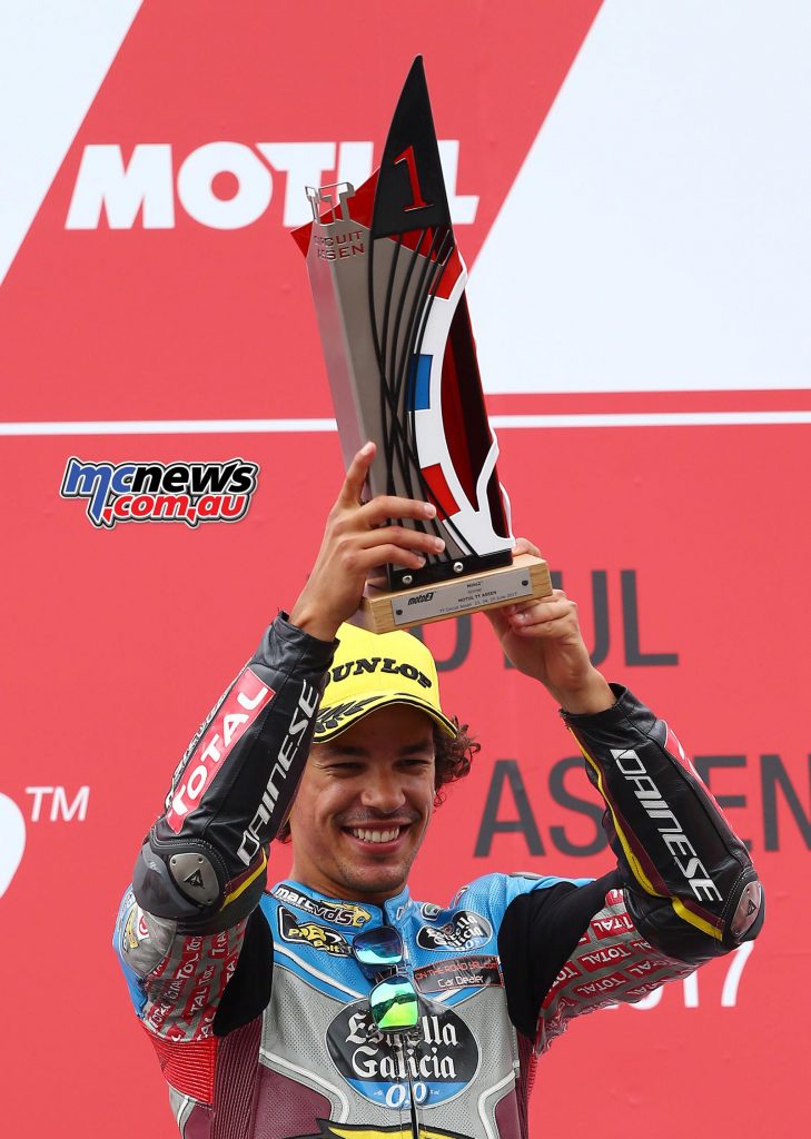 Franco Morbidelli celebrates MotoGP move with Moto2 victory at Assen