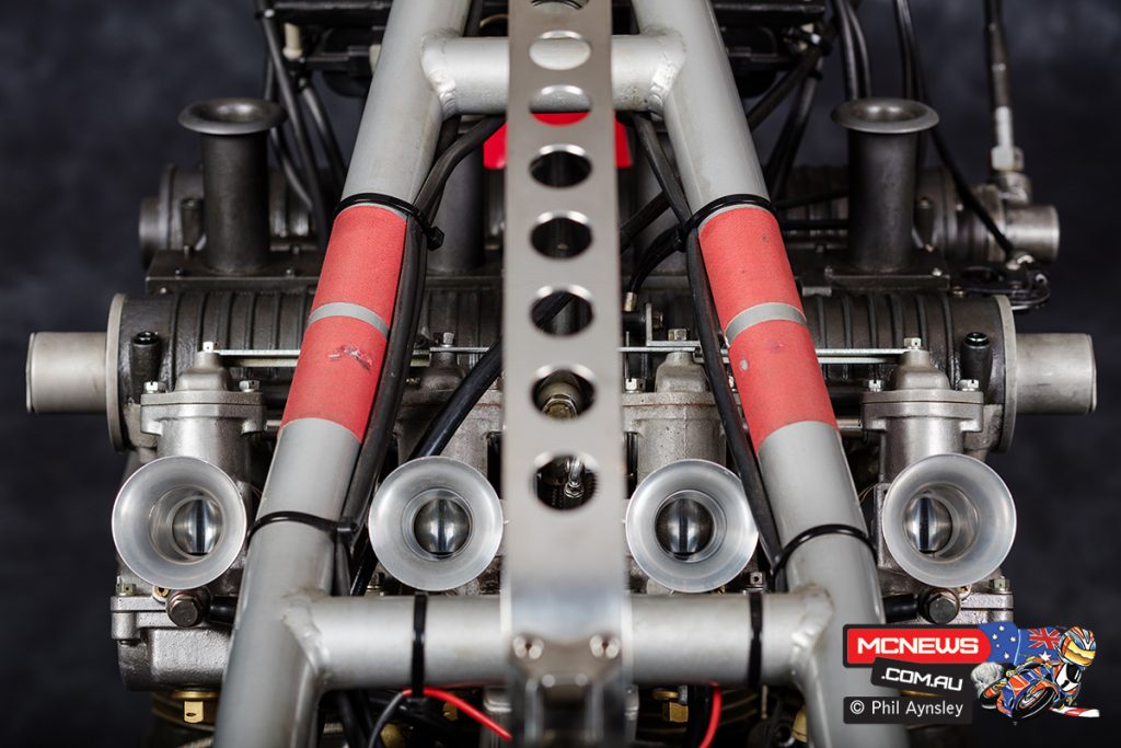 The four Keihin carburetors are visible under the frame