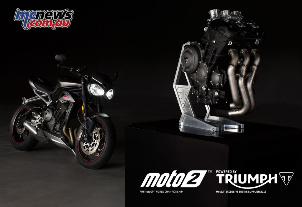 The Moto2 powerplant is based on the highest specification Street Triple, the 765cc RS version and has been further tuned for performance