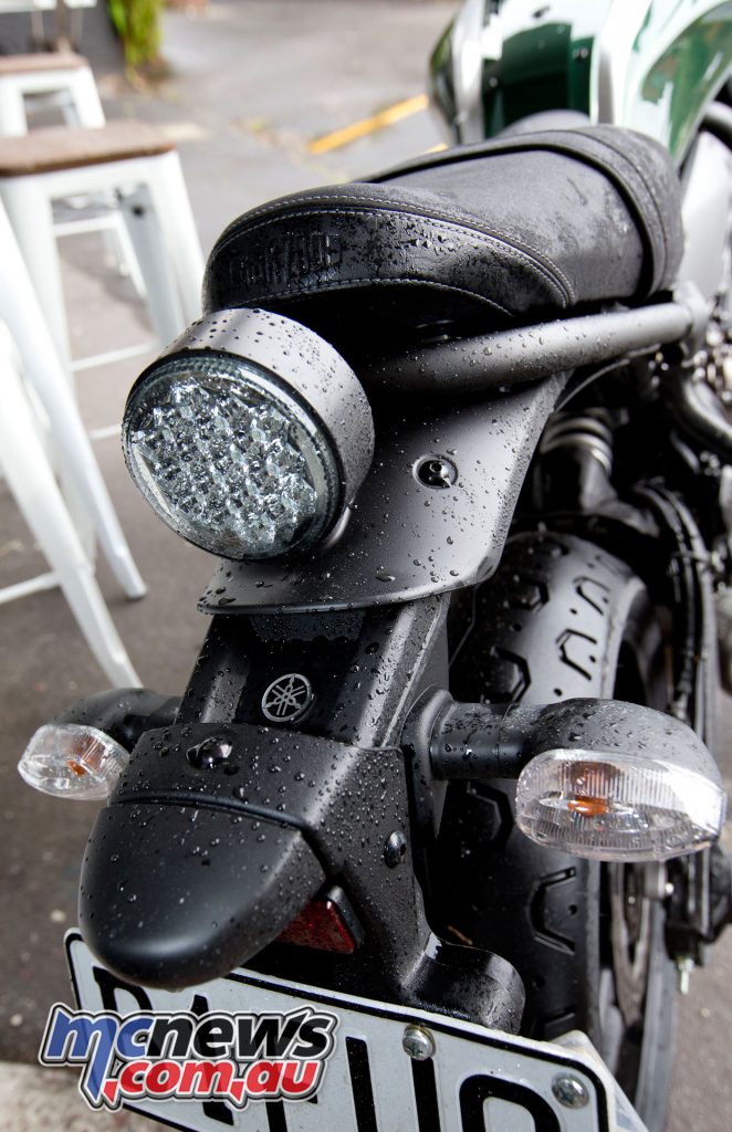 The single round taillight is in keeping with the retro theme, although indicators are more modern