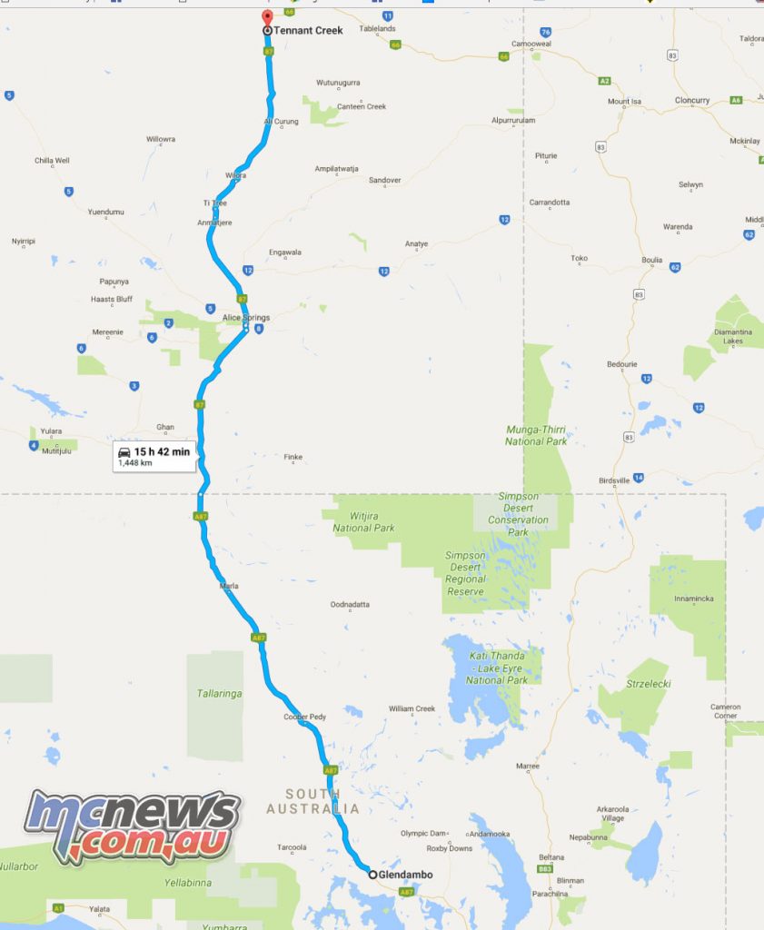 Almost a 1450km day from Glendambo to Tennant Creek