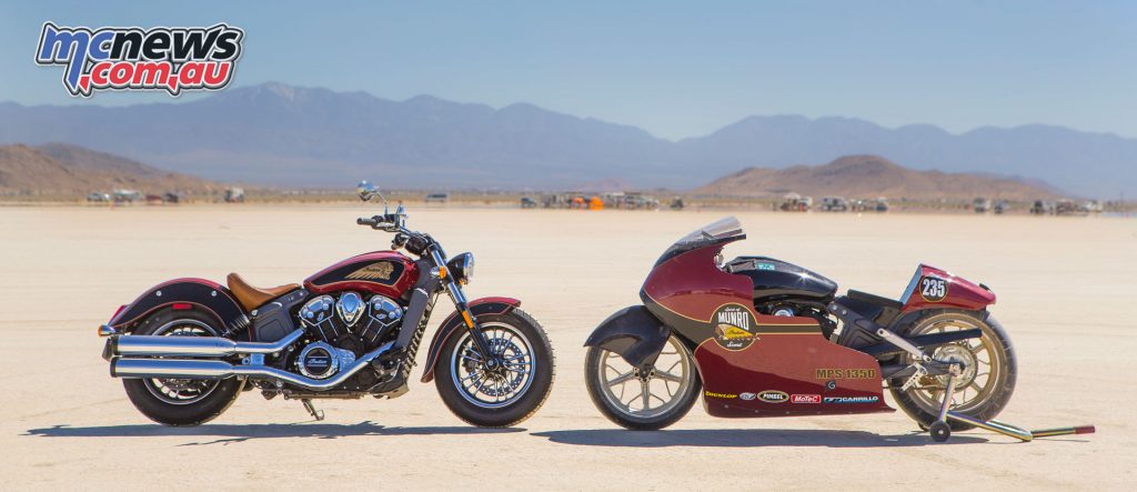 Indian set three new landspeed records during preparation for the Burt Munro 50th anniversary commemorative run