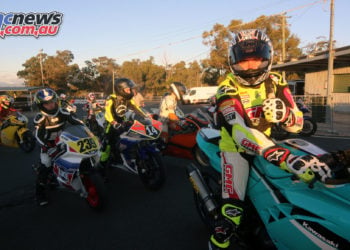 Garry McCoy and the GP Juniors heading on track