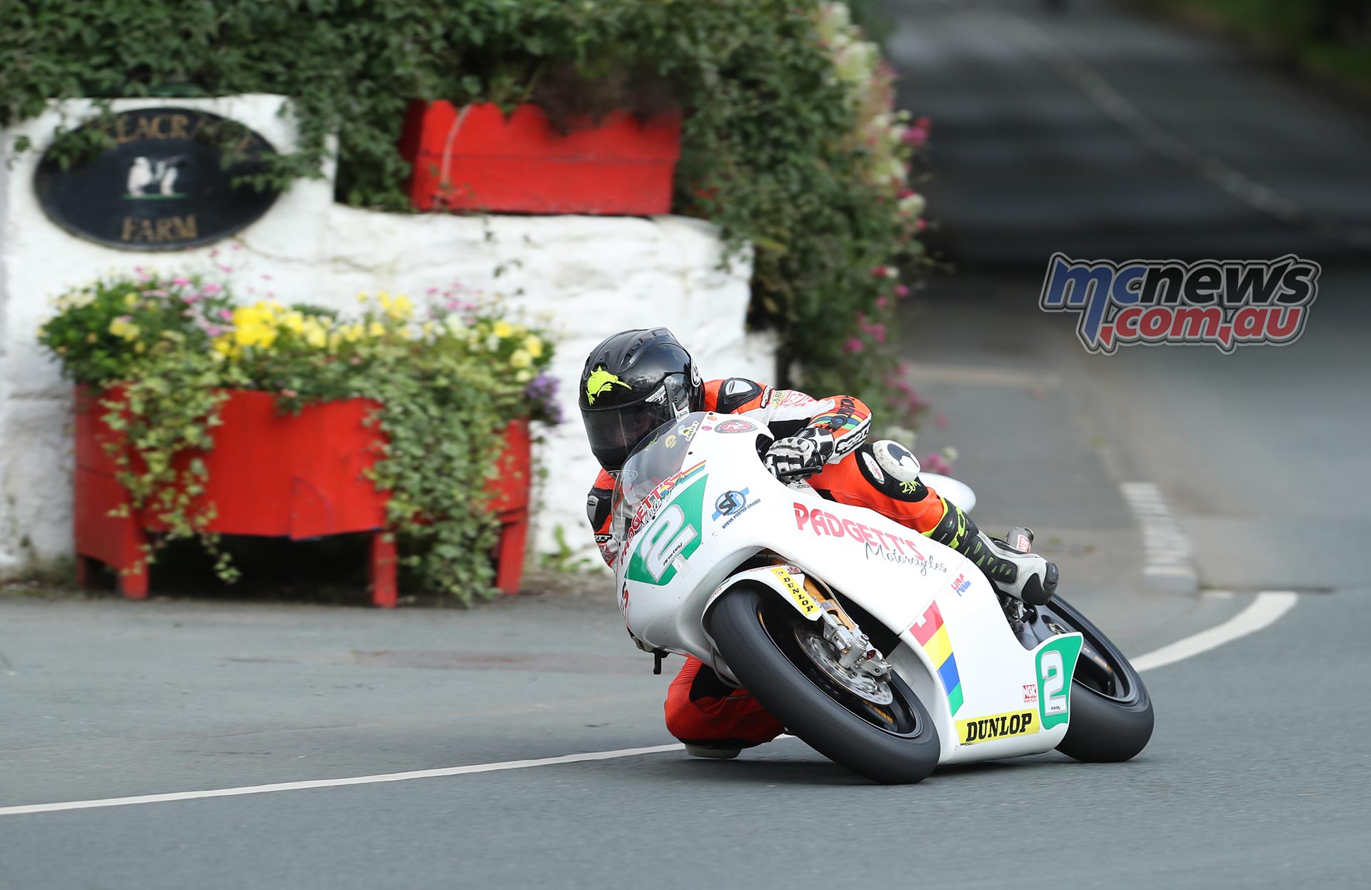 Bruce Anstey (250 Honda/Padgetts Motorcycles.com) at Ballacraine during qualifying for the Bennett's Classic TT.
