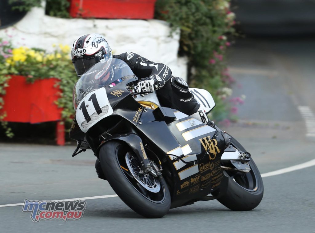 Josh Brookes (588 Norton/Advanced Performance Coatings, Isle of Wight) at Ballacraine during qualifying for the Bennett's Classic TT.