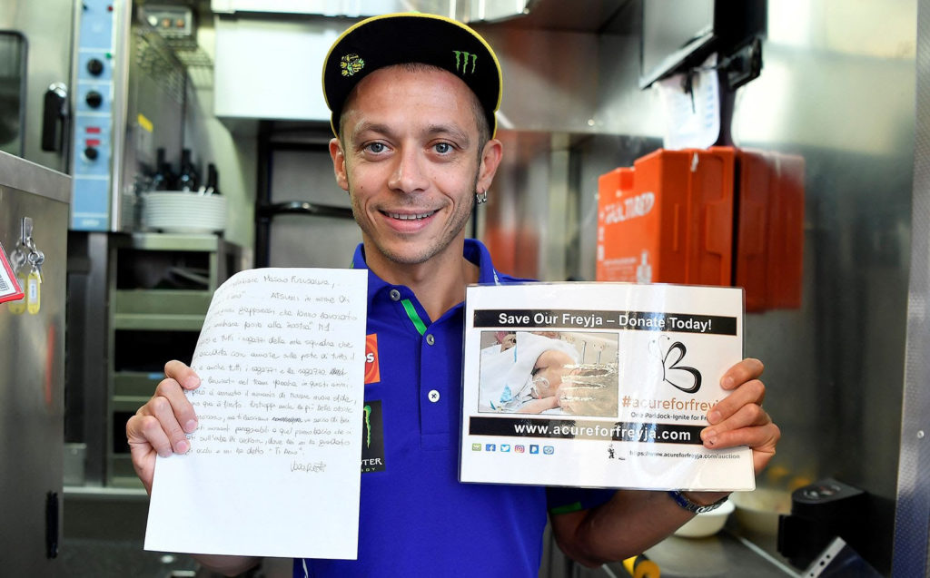 hand-written ‘love letter’ from famed MotoGP World Champion Valentino Rossi to his YZR-M1 