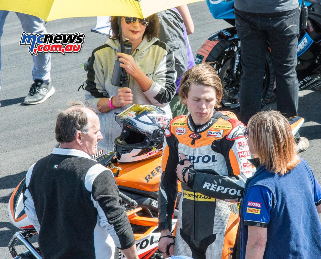 Mark Chiodo started from pole position in the Motul Supersport Race at Morgan Park