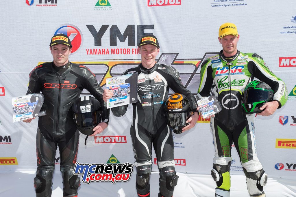 Morgan Park ASBK Supersport Round Results - Ted Collins 1st - Mason Coote 2nd - Chris Quinn 3rd - Image by TBG