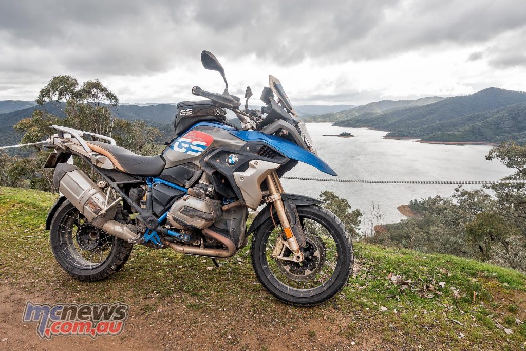 The BMW R 1200 GS RallyeX pictured in my own backyard after the trip, Lake Eildon