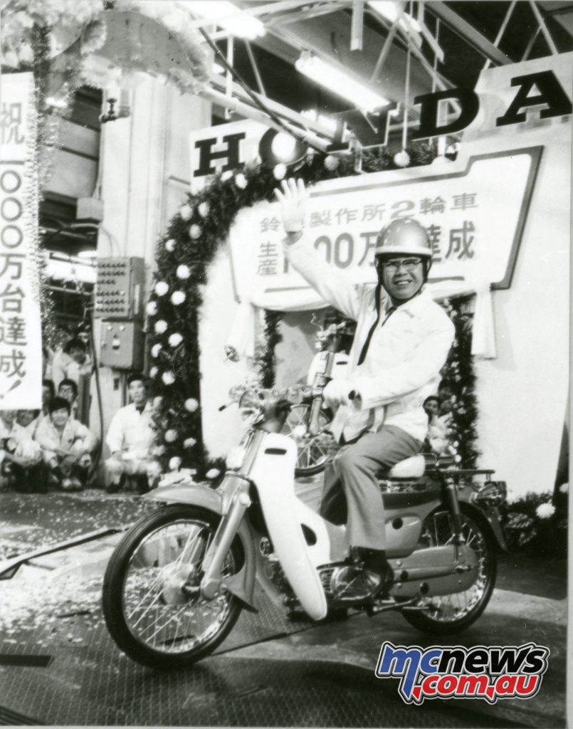 Sochiro Honda in 1971 on the Super Cub