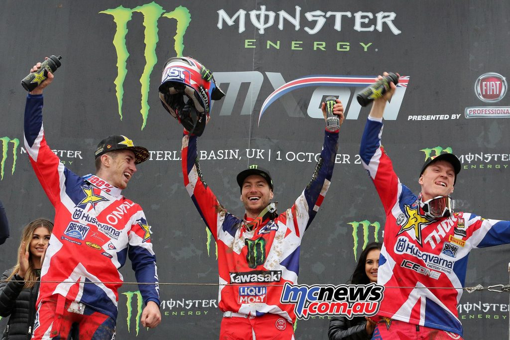 Team Great Britain made up by Max Anstie, Tommy Searle, and Dean Wilson stood on the podium for the first time in 20 years