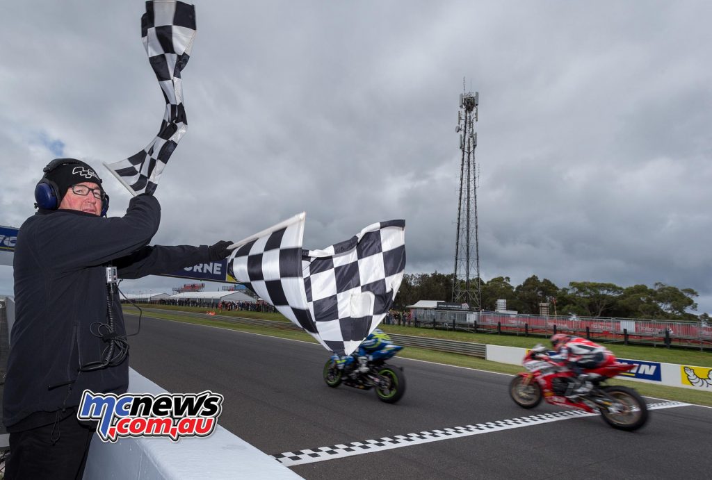 Josh Waters pipped Bryan Staring at the post to win on Saturday at Phillip Island - Image by TBG