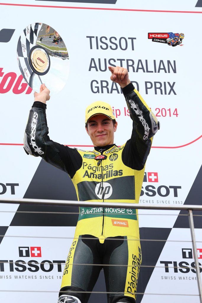 Maverick Vinales won the Moto2 race at Phillip Island in 2014 - Image by AJRN