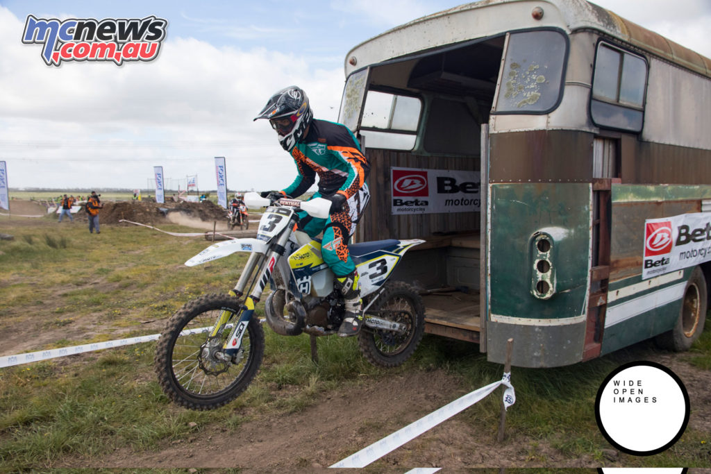 The famous section through a bus of the Wildwood Rock Extreme Enduro
