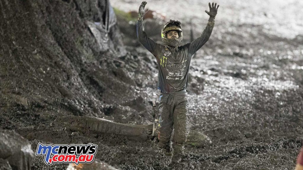 Nathan Crawford covered in mud - Image by Marc Jones