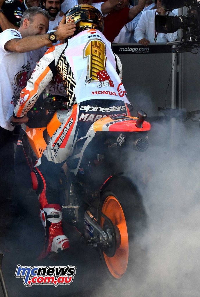 Marc Marquez leaves his mark in the record books and on the Valencia tarmac