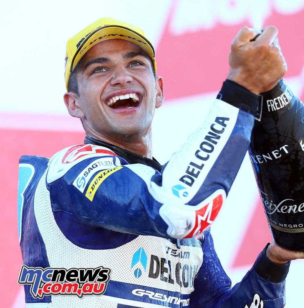 Jorge Martin celebrates victory at Valencia - Image by AJRN