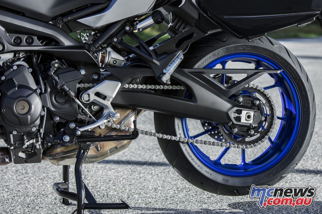 A newly designed aluminium swingarm joins a revised rear shock