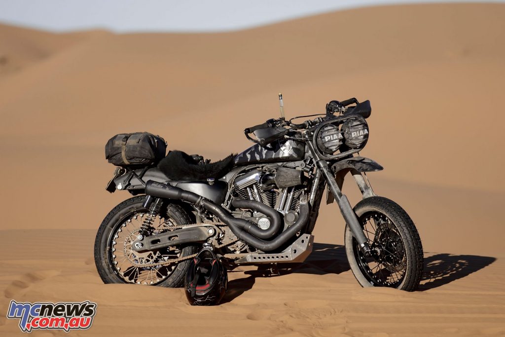 Barkbusters were specifically chosen for the El Solitario project Harleys, which would cross the Sahara