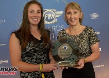 FIM Women in Motorcycling Award given to Motorcycling WA representatives Chelsea Blakers and Tracy Simpson (c)Nuno Laranjeira