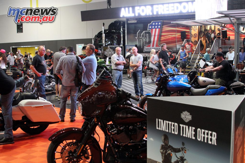 Harley-Davidson had a variety of models on display with their Jumpstart Rider Experience also available