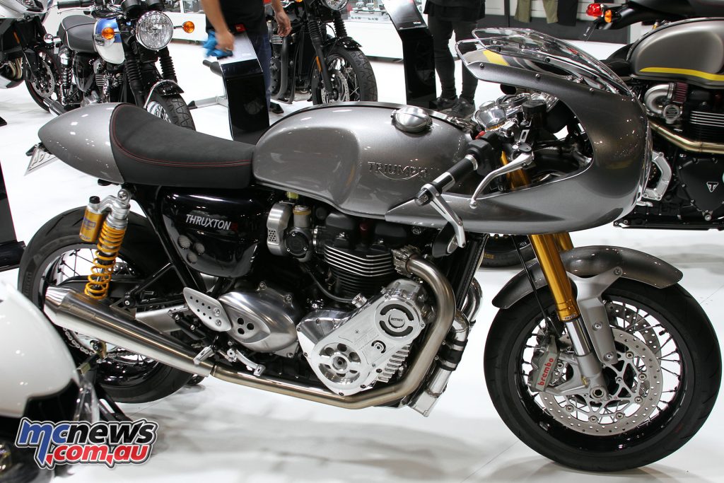 A wicked custom Triumph Thruxton with supercharger