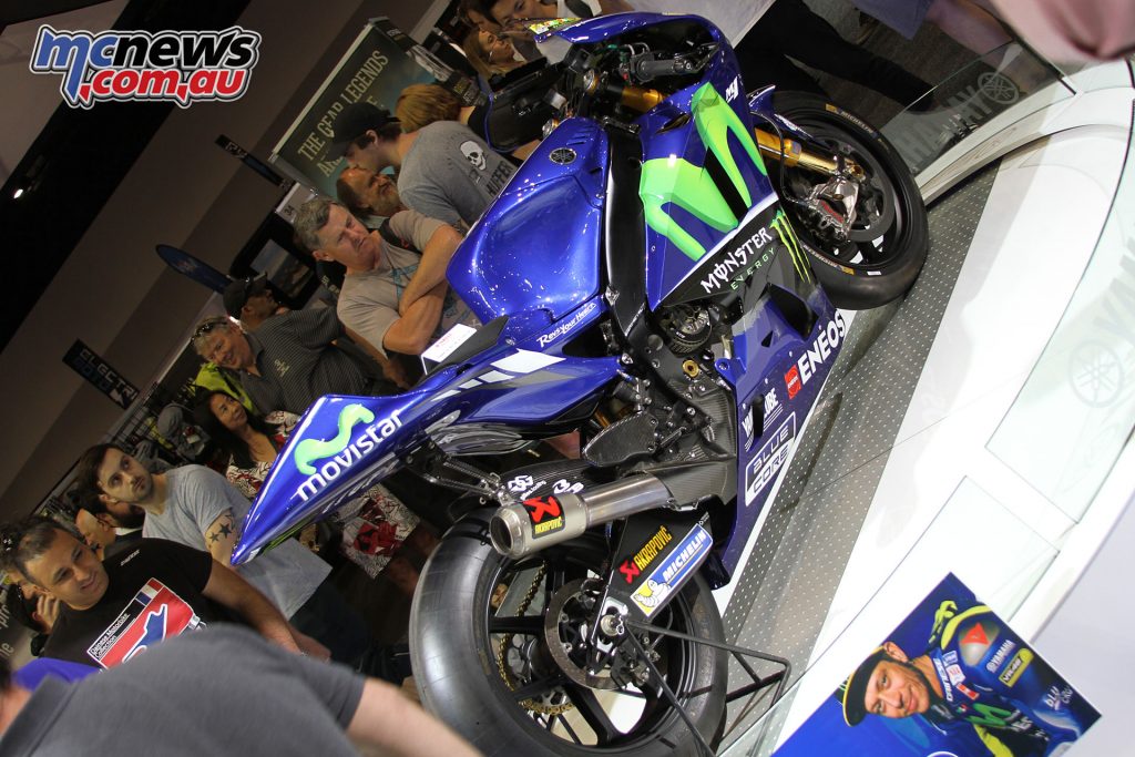 Rossi's MotoGP machine was on display, alongside an array of race machinery