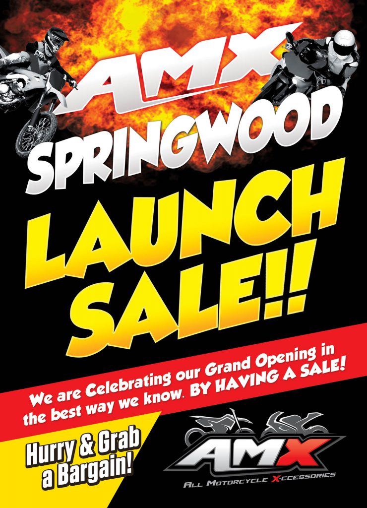 AMX Motorcycle Accessory Store Brisbane Launch Sale