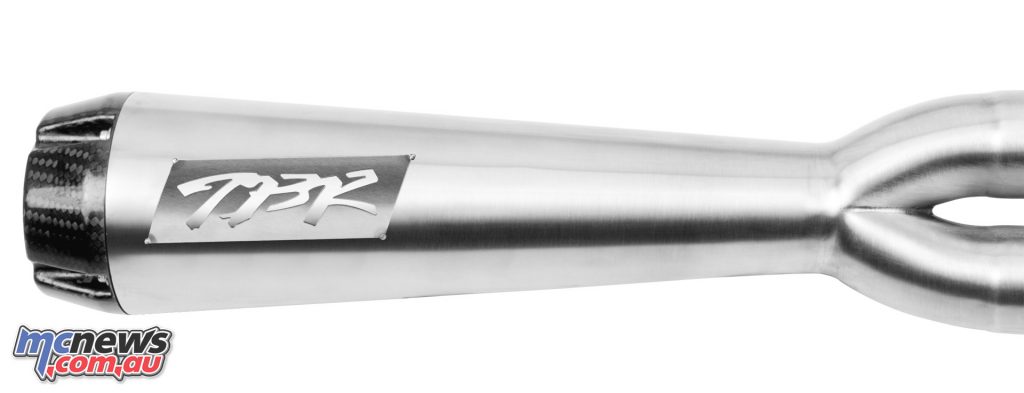 TBR stainless-steel muffler with carbon-fibre end-cap