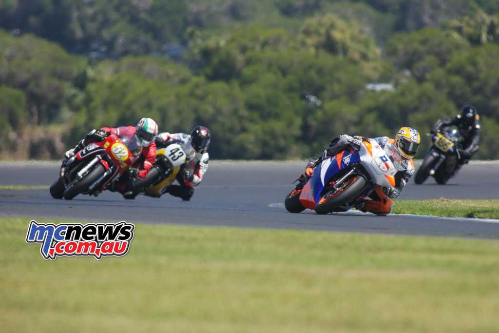 Colin Edwards, Paul Byrne, Jason Pridmore - Race Two - Image by Cam White