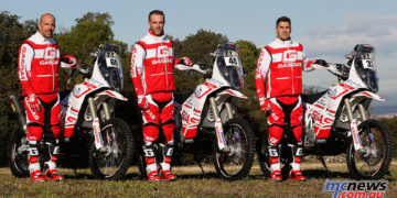 The 2018 Dakar Gas Gas Rally Team - Jonathan Barragán, Johnny Aubert and Cristian España
