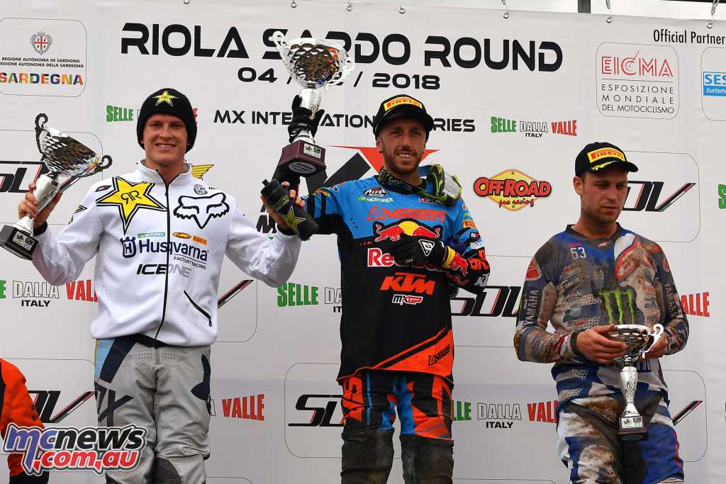 Tony Cairoli tops the Internazionali D'Italia Motocross Round 1 podium - Image by S. Taglioni
