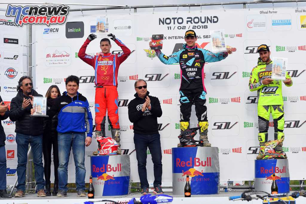 Italian Motocross Championship – Round 2 – Sicily - MX2 Podium - Image by S. Taglioni
