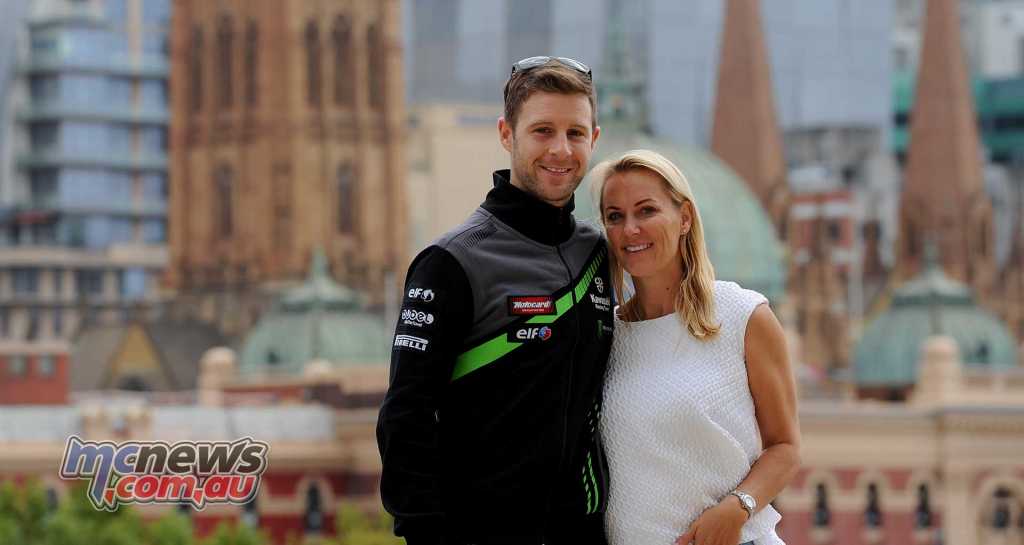 Jonathan Rea with Tatia in Melbourne this morning - Image Colvin