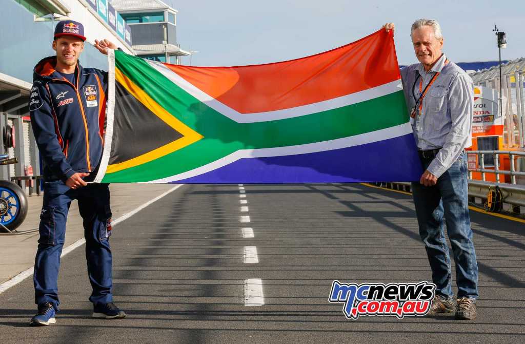 Kork Ballington with compatriot Brad Binder, the 2016 Moto3 World Champion