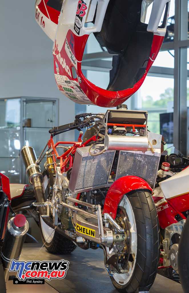 The 1991 factory bike at the Barber Museum (in 1993 ES guise)