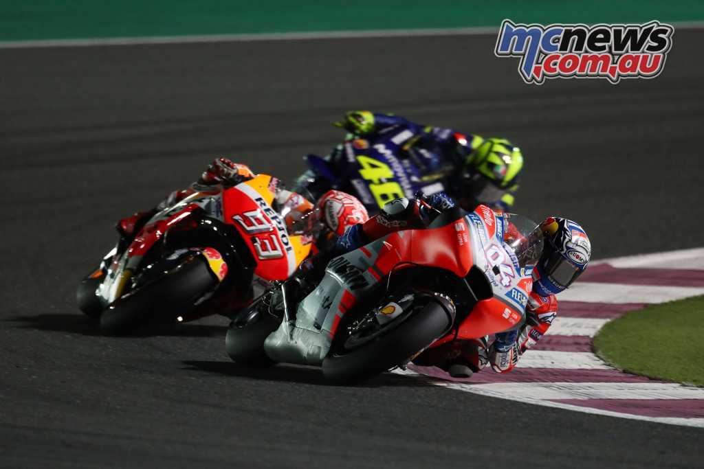 Leading pack at Losail (2018) - Image by AJRN