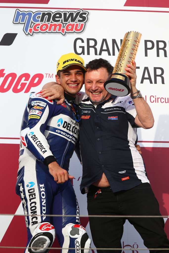 Jorge Martin with Gresini won the Moto3 season opener in Qatar - Image by AJRN