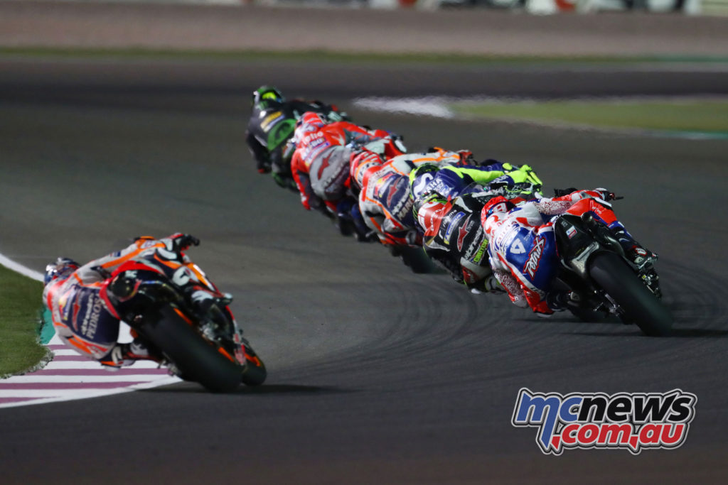 Leading pack at Losail (2018) - Image by AJRN