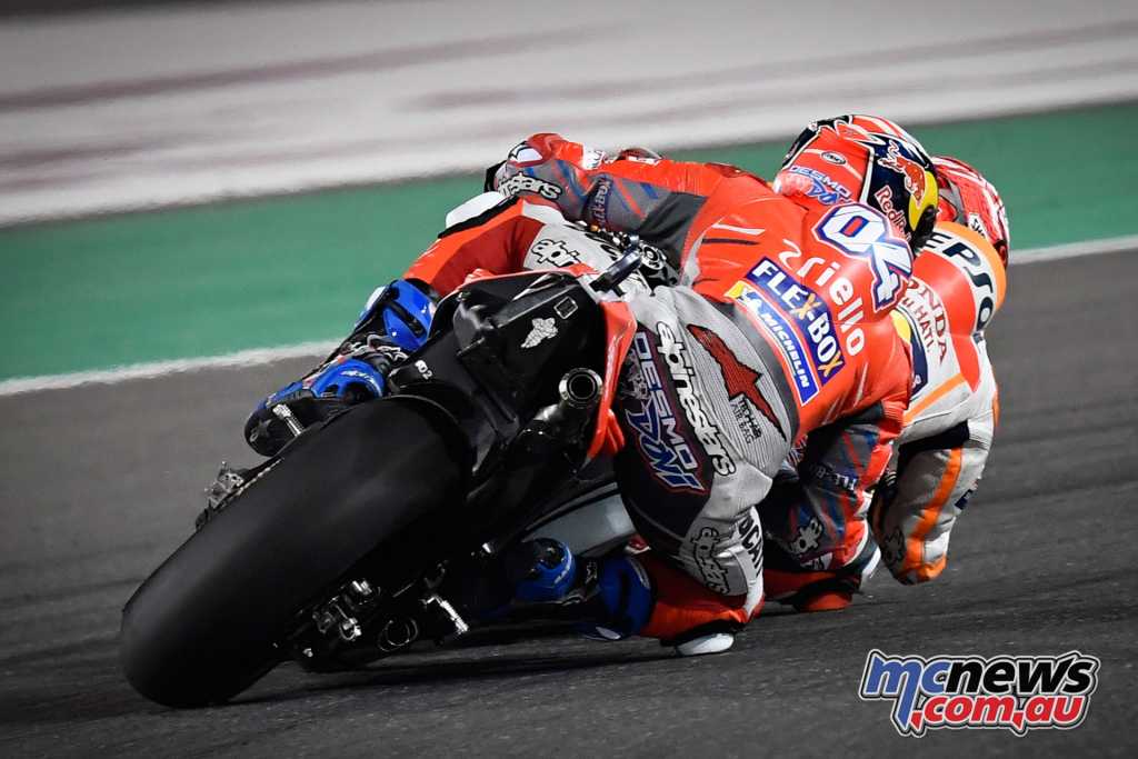 Into the final corner there was nothing separating Marquez and Dovizioso