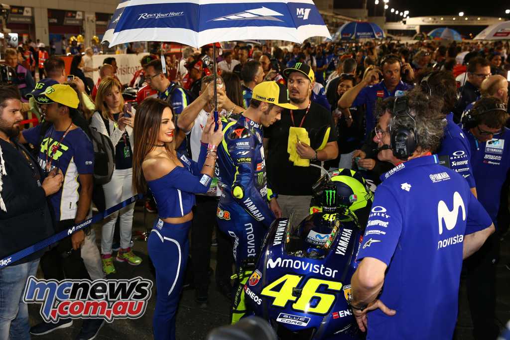 Valentino Rossi on the grid at the Qatar season opener - Image by AJRN