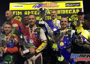 Australia's Treloar and Headland took out the Speedway Sidecar World Cup, as well as Oceania Championship victory at Gillman Speedway