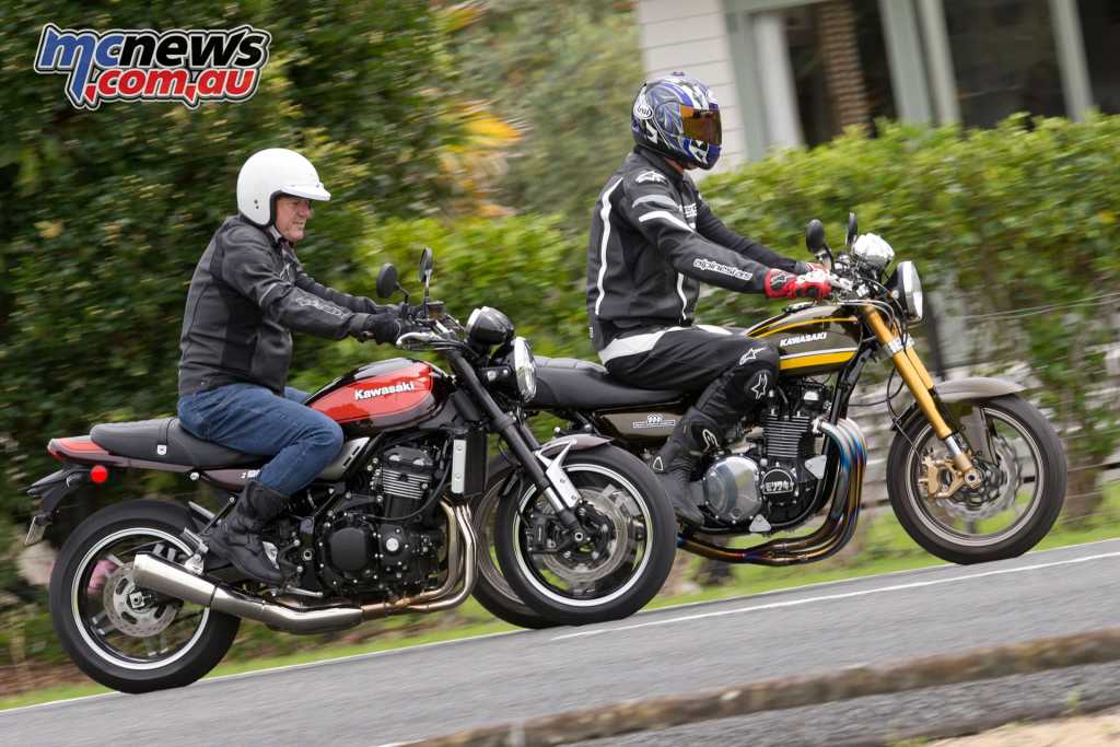 The new 2018 Kawasaki Z900RS and a Z1 900 Croz Special