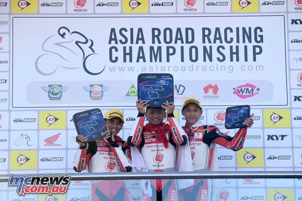 Ahrens topped the Race 2 podium from Aju and Sanjaya