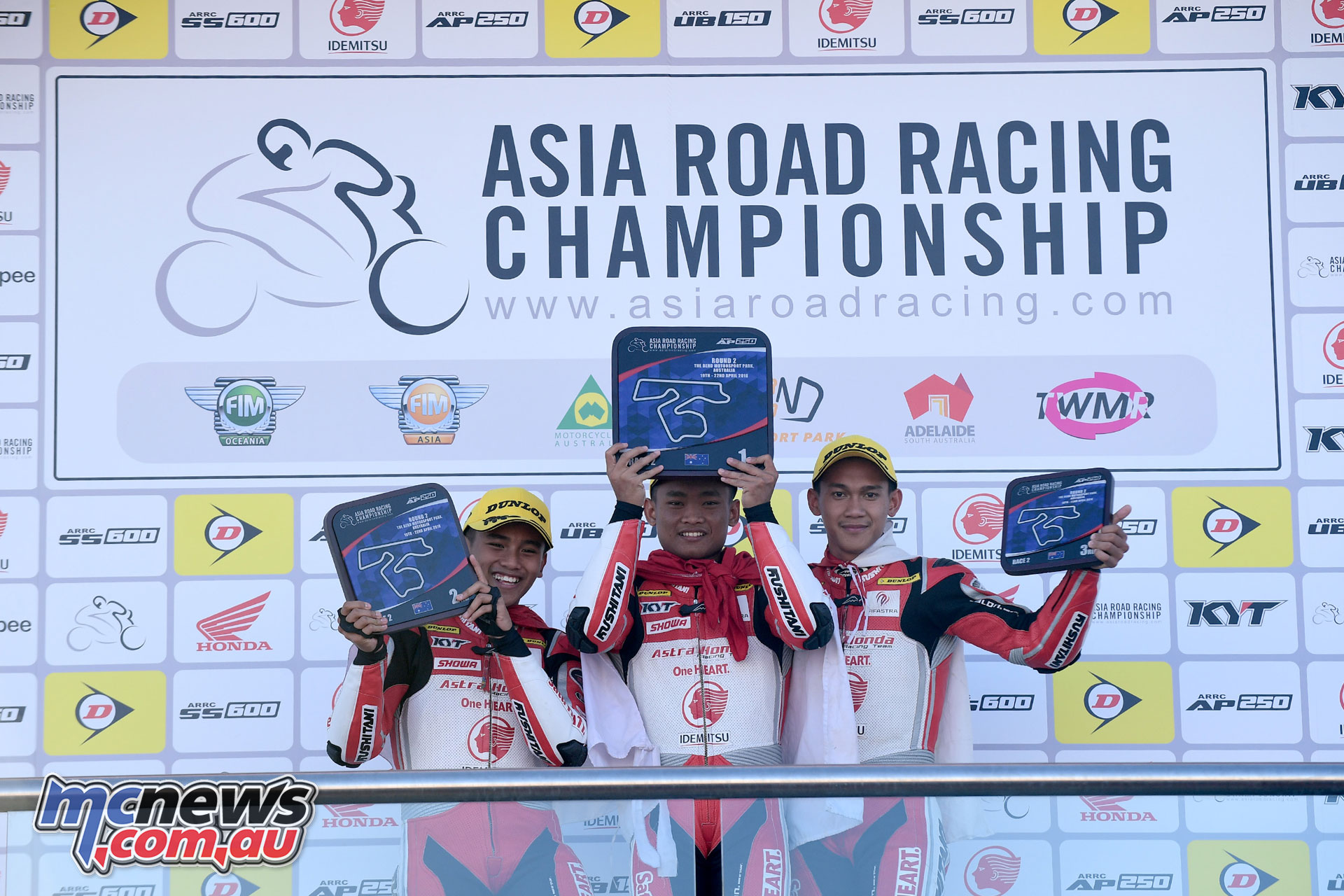 ARRC-2018-The-Bend-AP250-R2-Astra-Podium Ahrens topped the Race 2 podium from Aju and Sanjaya