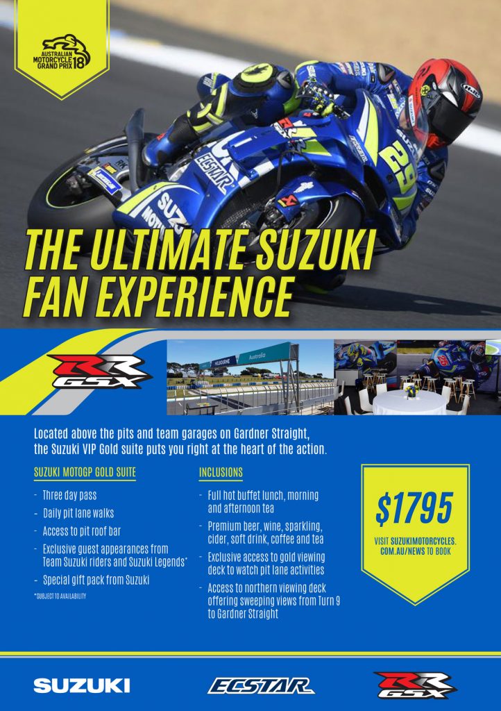 Suzuki VIP Tickets for the Australian MotoGP Available Now!Suzuki VIP Tickets for the Australian MotoGP Available Now!