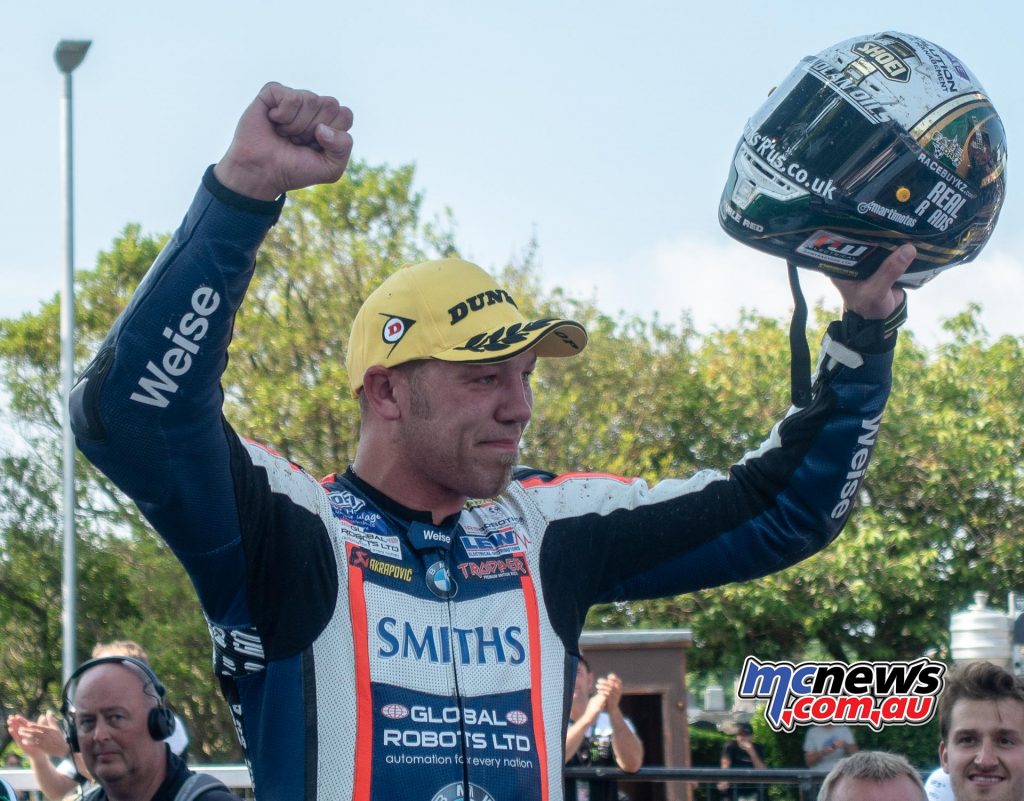 Peter Hickman broke his duck at the TT with victory in the Superstock TT