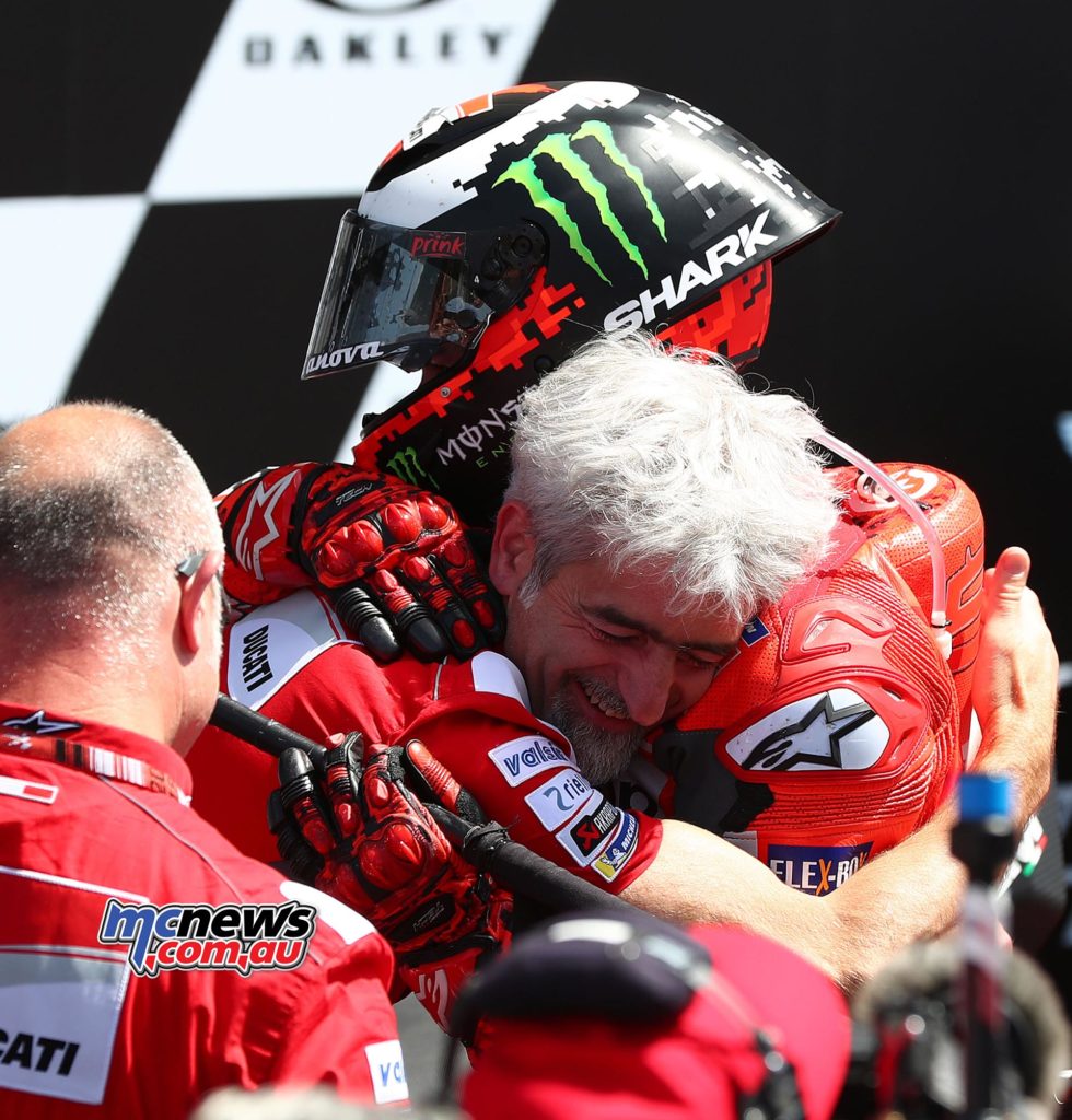 An ecstatic Lorenzo embraced by Luigi Dall'Igna - Image by AJRN